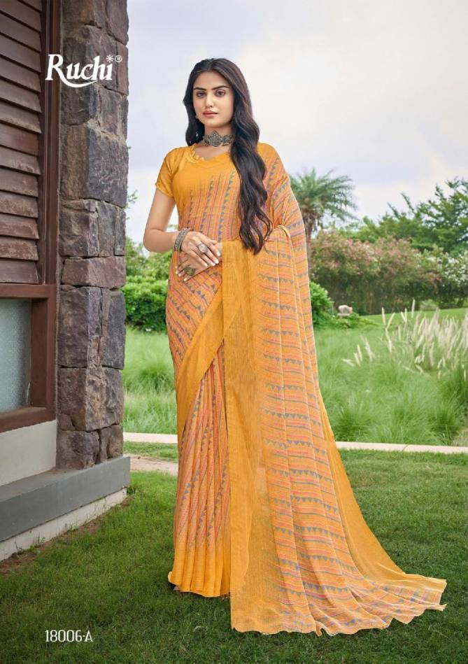 Ruchi Star Chiffon 83 Regular Wear Designer Wholesale Printed Chiffon Sarees